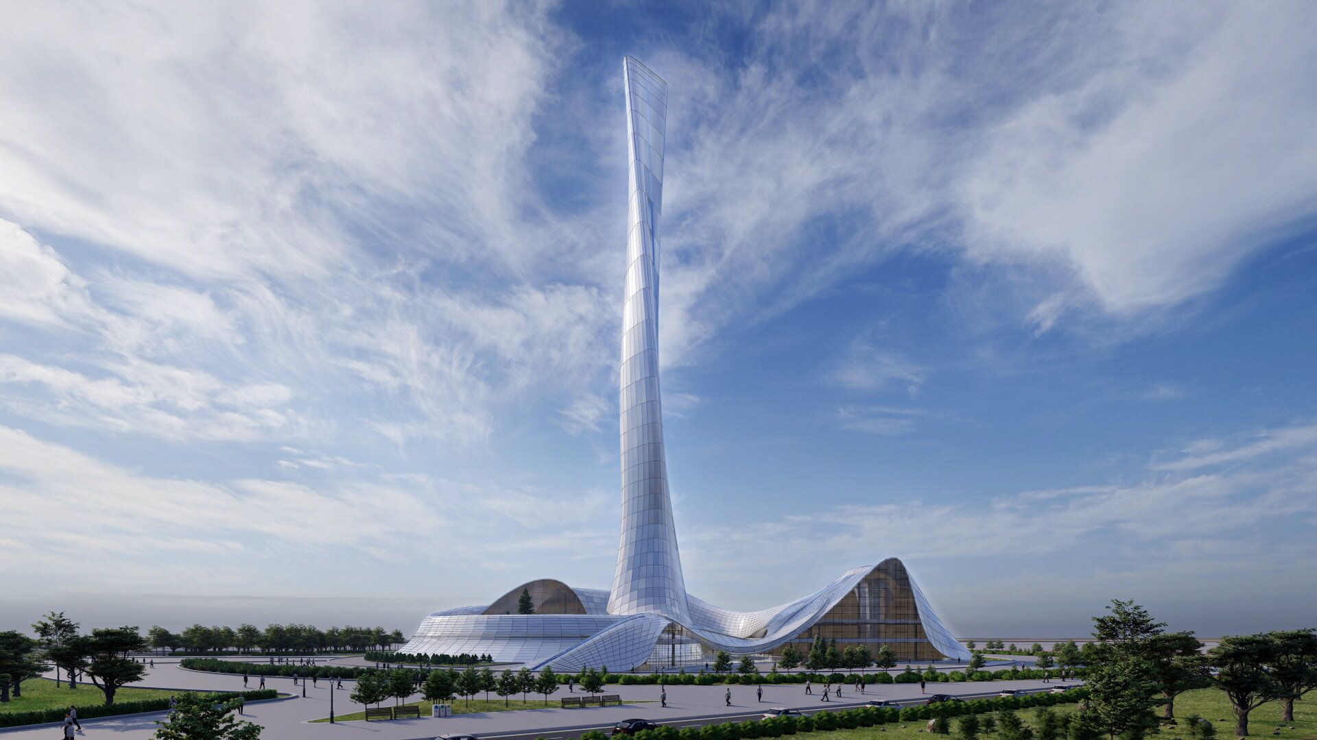 [OSK] 비정형 랜드마크 컨셉이미지 투시도 렌더 concept image landmark render visualizing